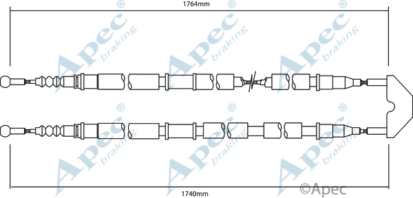 Cable Pull, parking brake (CAB1502)