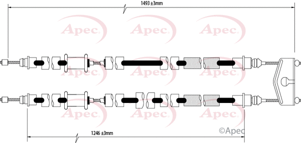 Cable Pull, parking brake (CAB1591)