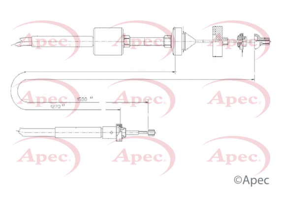 Cable Pull, clutch control (CAB5031)
