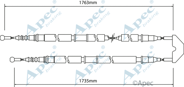 Cable Pull, parking brake (CAB1457)