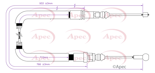 Cable Pull, parking brake (CAB1812)