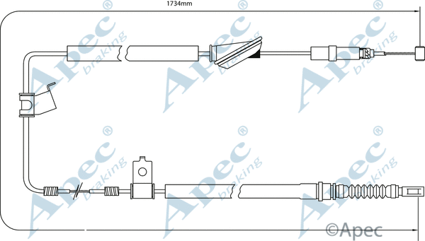 Cable Pull, parking brake (CAB1208)