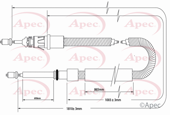 Cable Pull, parking brake (CAB1551)