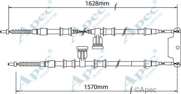Cable Pull, parking brake (CAB1490)
