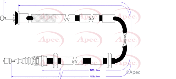 Cable Pull, parking brake (CAB1300)