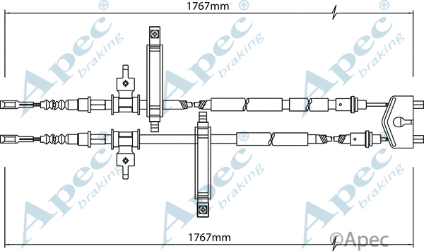 Cable Pull, parking brake (CAB1144)