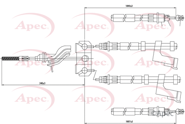 Cable Pull, parking brake (CAB1368)