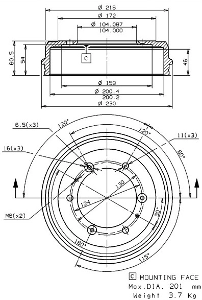 Brake Drum (627.0076)