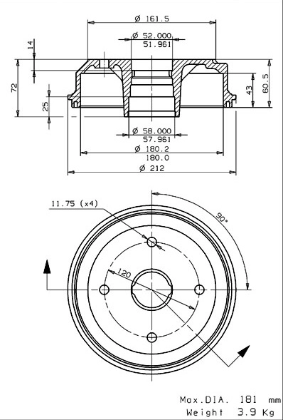 Brake Drum (627.0156)