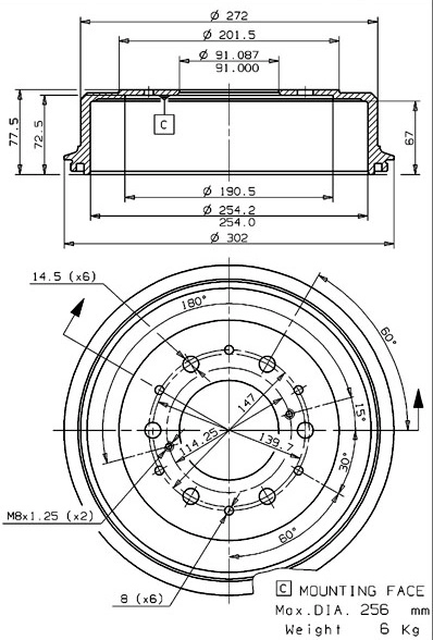 Brake Drum (627.0179)
