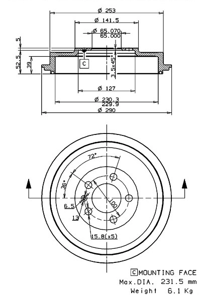 Brake Drum (627.0276)
