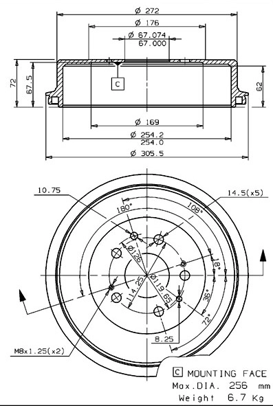 Brake Drum (627.0094)