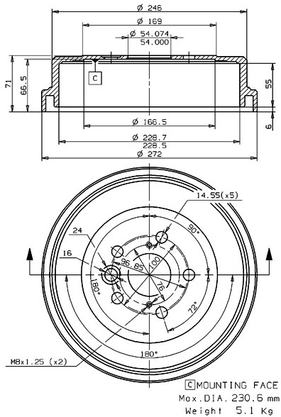 Brake Drum (627.0201)