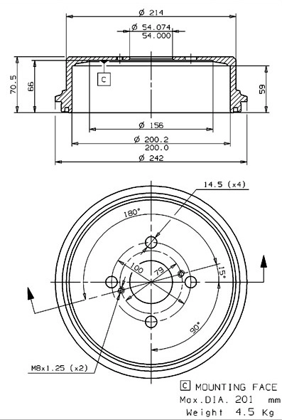 Brake Drum (627.0180)