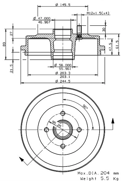 Brake Drum (627.0064)