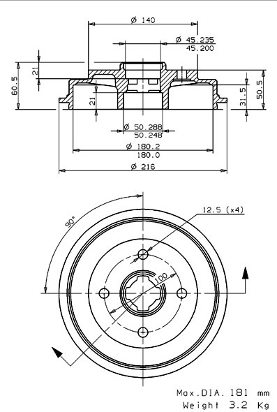 Brake Drum (627.0101)