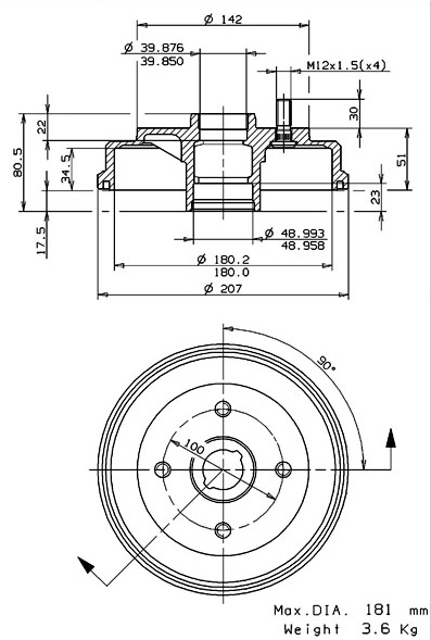 Brake Drum (627.0227)