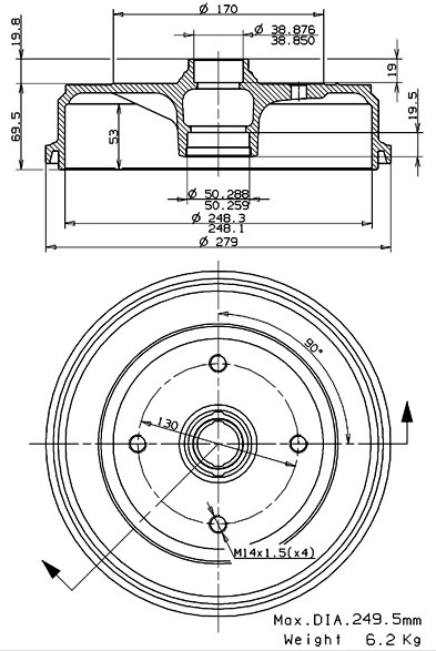 Brake Drum (627.0162)
