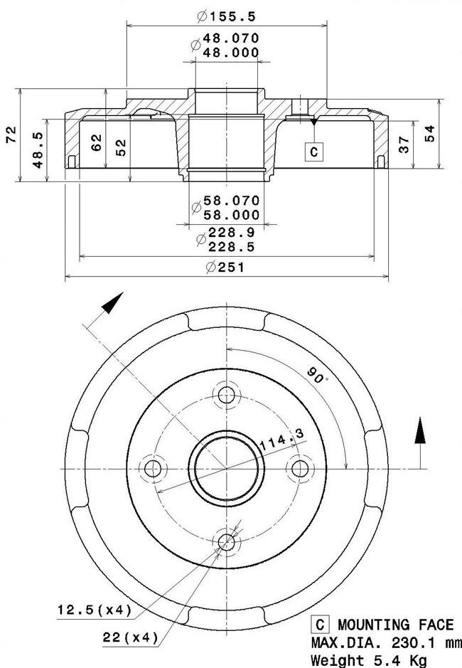 Brake Drum (627.0321)