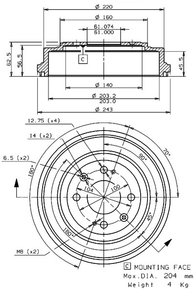 Brake Drum (627.0221)