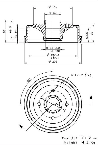 Brake Drum (627.0033)