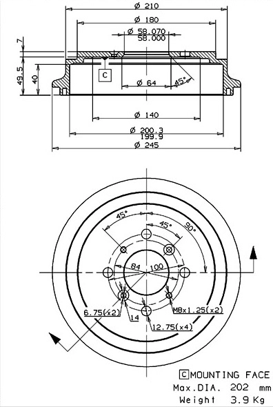 Brake Drum (627.0278)