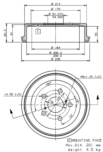 Brake Drum (627.0203)