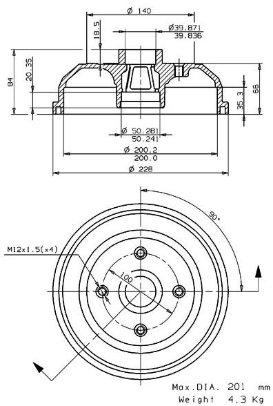 Brake Drum (627.0107)