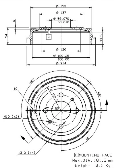 Brake Drum (627.0080)