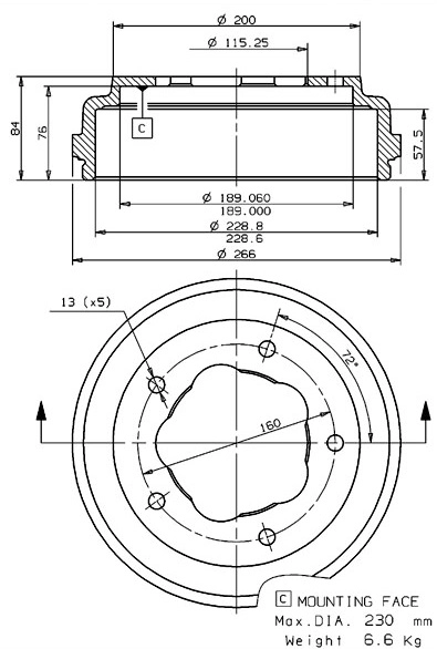 Brake Drum (627.0084)