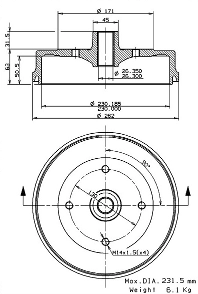 Brake Drum (627.0161)