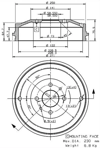 Brake Drum (627.0020)