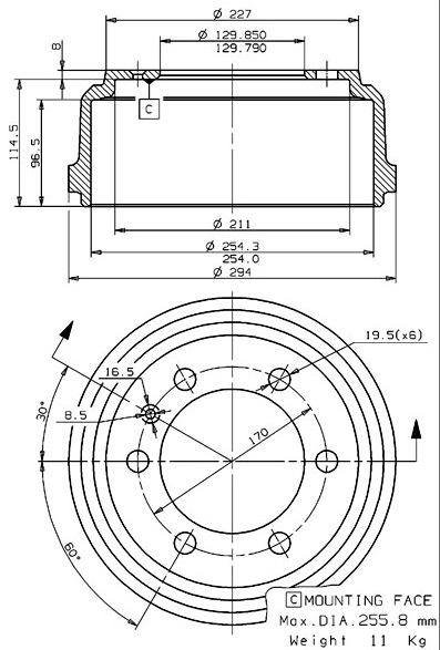 Brake Drum (627.0066)