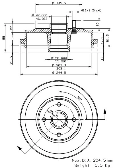 Brake Drum (627.0226)