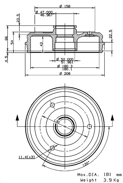 Brake Drum (627.0077)