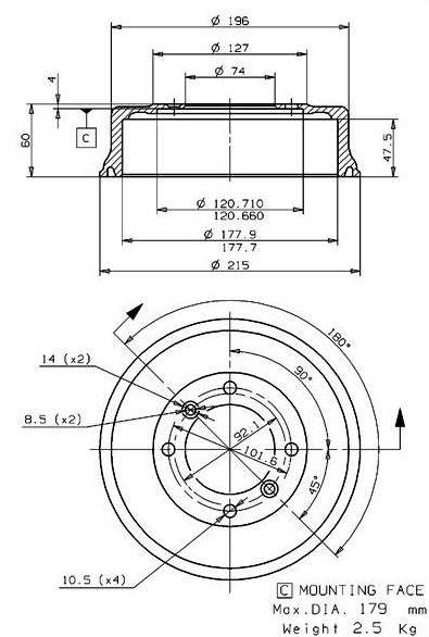 Brake Drum (627.0015)