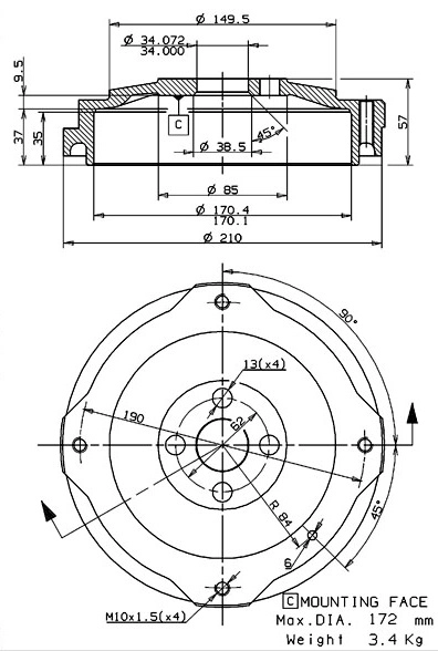 Brake Drum (627.0151)