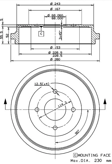 Brake Drum (627.0259)