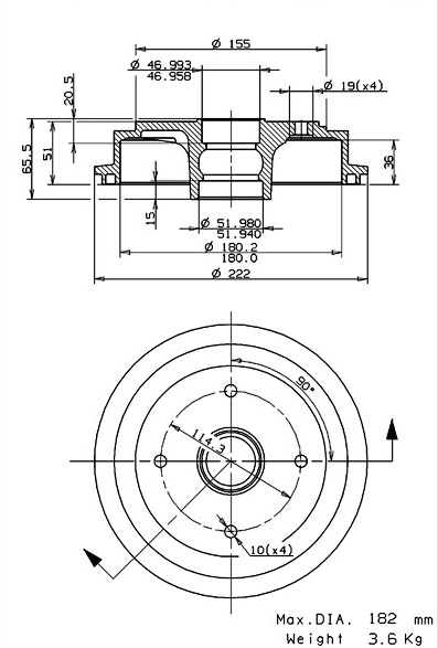 Brake Drum (627.0243)