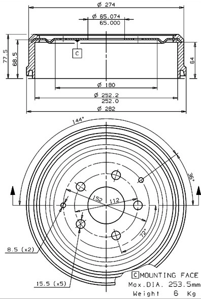 Brake Drum (627.0193)