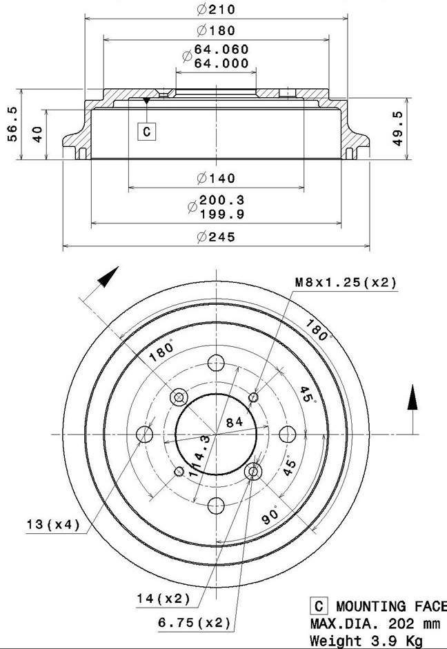 Brake Drum (627.0304)