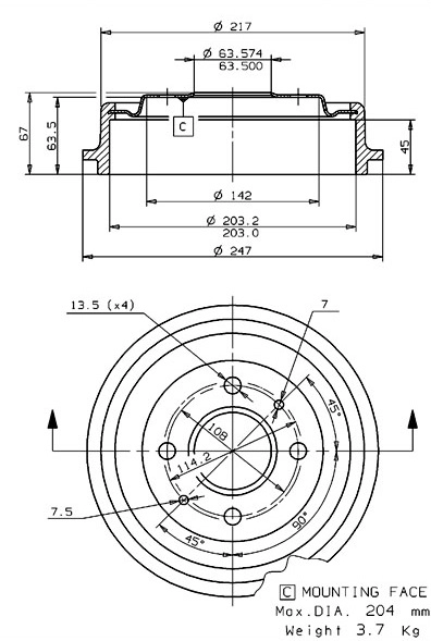 Brake Drum (627.0059)