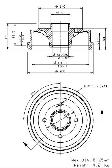 Brake Drum (627.0035)