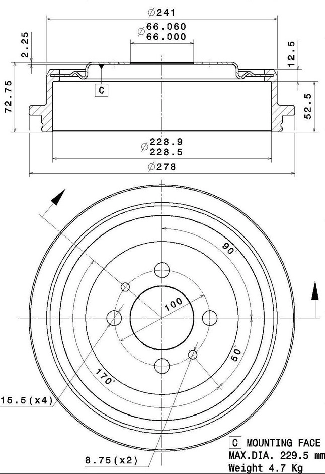 Brake Drum (627.0194)