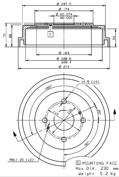 Brake Drum (627.0093)
