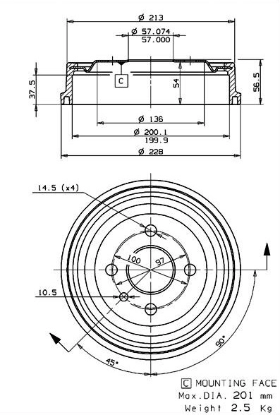Brake Drum (627.0036)