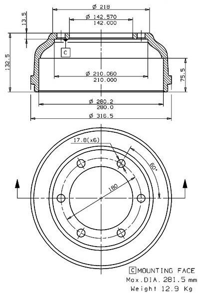 Brake Drum (627.0087)