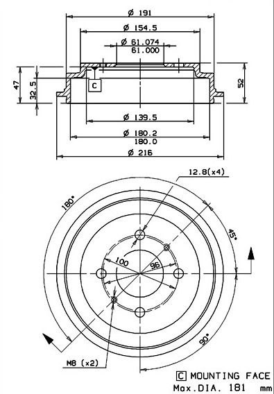 Brake Drum (627.0102)
