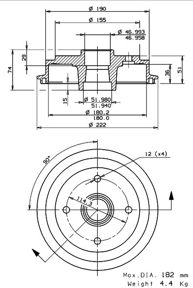 Brake Drum (627.0244)