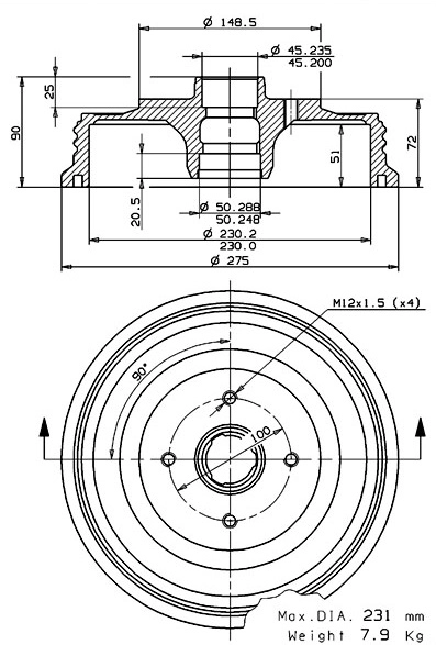 Brake Drum (627.0238)